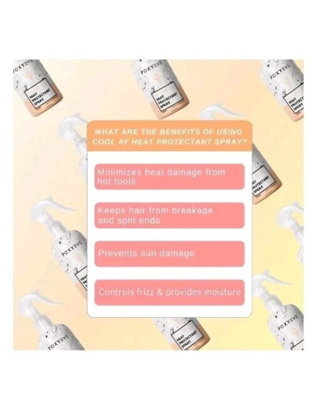 FoxyBae Cool AF Heat Protectant Hair Spray 8 oz Sulfate & Paraben Free expired